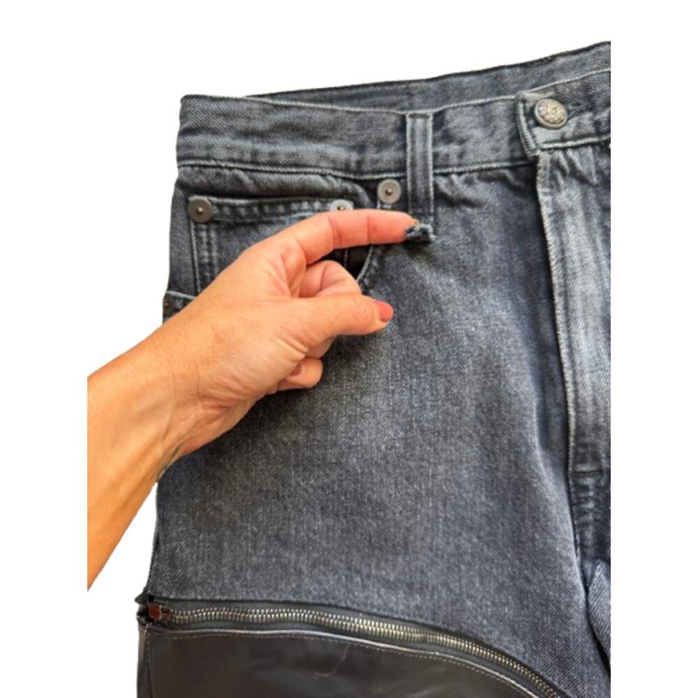 R13 Black Leather Zip Off Axl Slim Pants - Picture 13 of 16